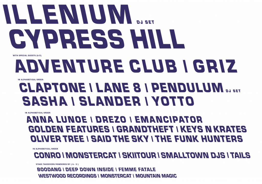 Snowbombing Canada Lineup
