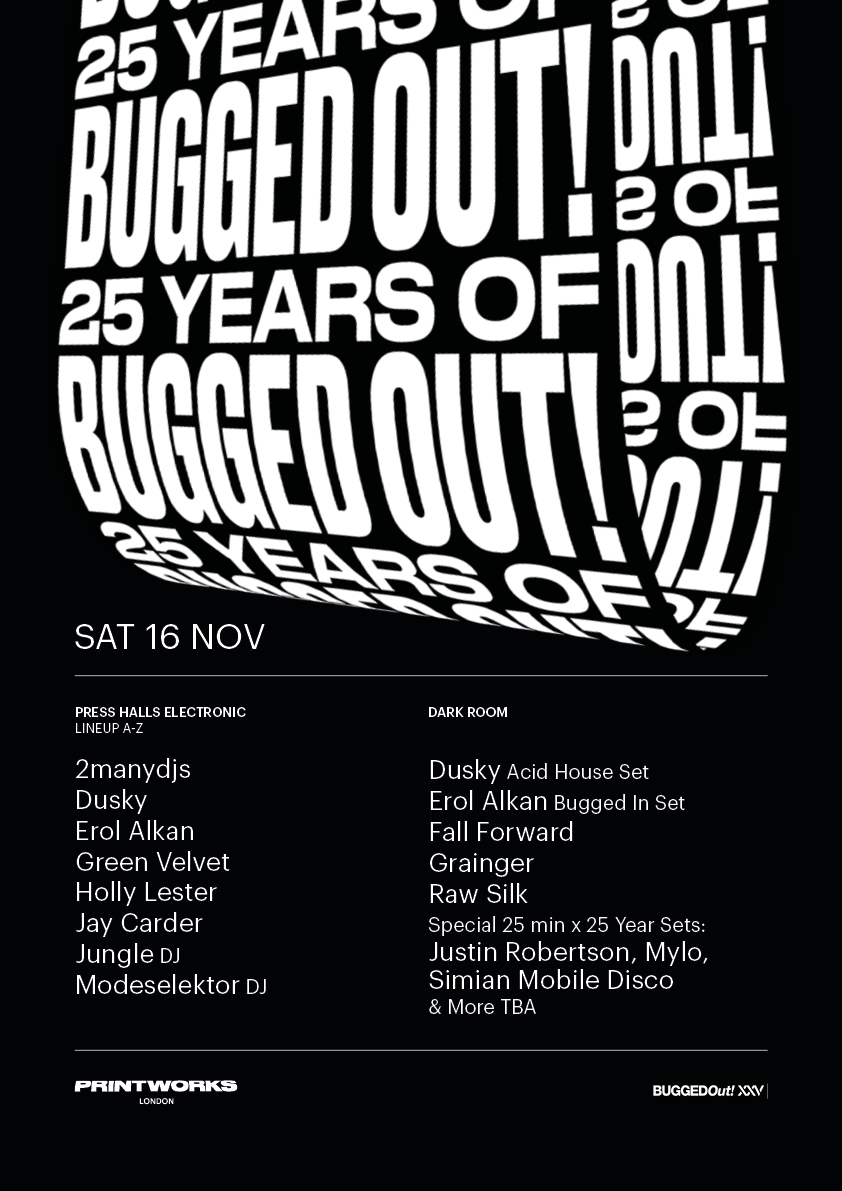 25 Years of Bugged Out! Lineup